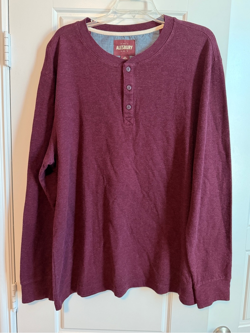 Alesbury Burgundy Henley Shirt XXL